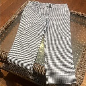 LOFT Black and White Checkered Ankle Pants